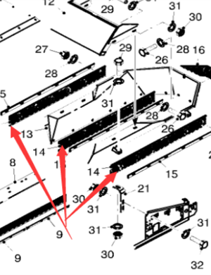 Wirtgen الثانوية المطاط منحرف رقم الجزء 53015 