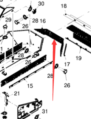 Wirtgen الثانوية المطاط منحرف الجزء رقم 57808