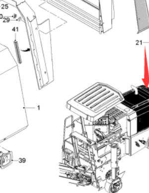 Wirtgen W100H اللوحة الأمامية رقم الجزء 2264821  
