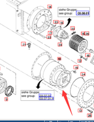 WIRTGEN طحن طبل المخفض الجزء رقم 42133