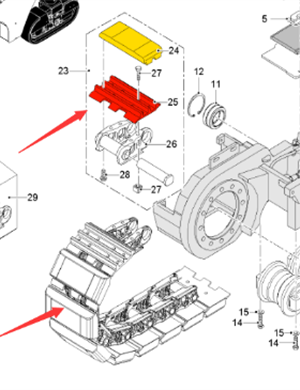 wirtgen المسار الجمعية الجزء رقم 2121472 