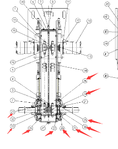 xcmg الجبان دوامة أسفل ضرس واضعة الجزء رقم 800552275
