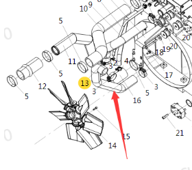 xcmg الجبان المحرك كمية خرطوم رقم الجزء 200106772