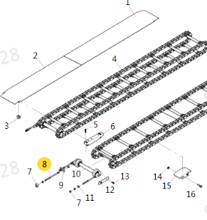 XCMG Paver Conveying Driven Shaft Part No.200603862