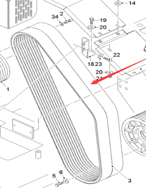  road milling machine milling drum drive belt part number 194597