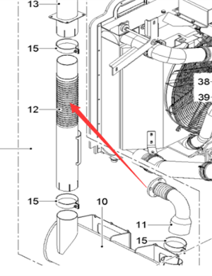  milling machine exhaust bellows straight pipe part number 2048675