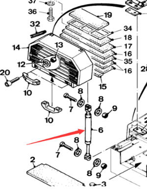  milling machine front cover gas spring part number 7532