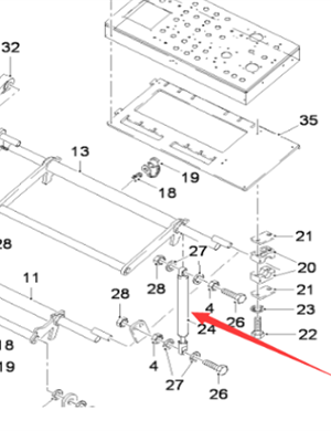  milling machine roof gas spring part number 81258