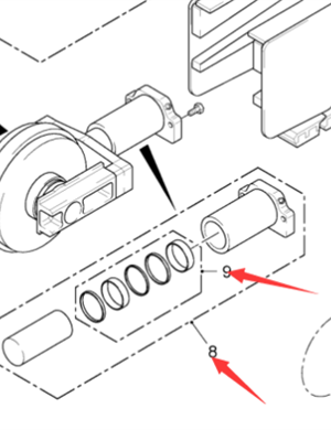  Pavement Milling Machine Track Tension Cylinder Part Number 133015 