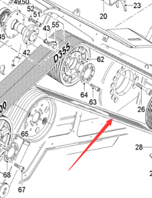  Pavement Milling Machine Milling Drum Drive Belt Part Number 2301089