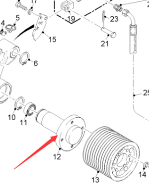  Pavement Milling Machine Milling Drum Belt Tensioner Bearing Shaft Part Number 172728