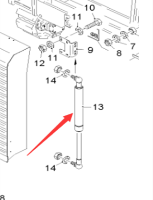  Pavement Milling Machine Additional Water Tank Gas Spring Part No. 48907