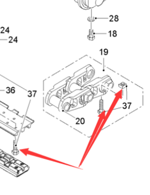  Pavement Milling Machine Roller Split Track Shoe Bolt Part Number 2064533