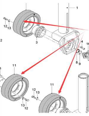  Pavement Milling Machine Walking Solid Tire Assembly Part Number 125782