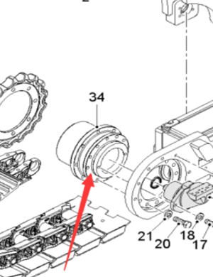  Road Milling Machine Right Rear Travel Motor Reducer Part Number 187884