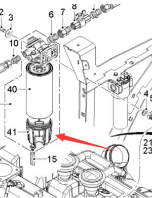  Road Milling Machine Diesel Water Filter Cup Part Number 2054709