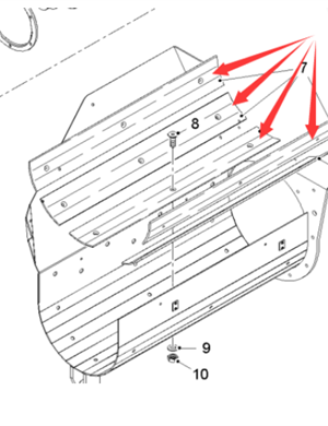  road milling machine feed spiral distributor wear plate part number 2092181