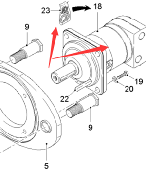  Road Milling Machine Feed Spiral Distributor Motor Part Number 2135756