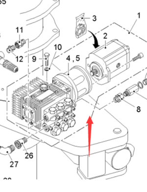  road milling machine high-pressure cleaning water pump part number 2628761