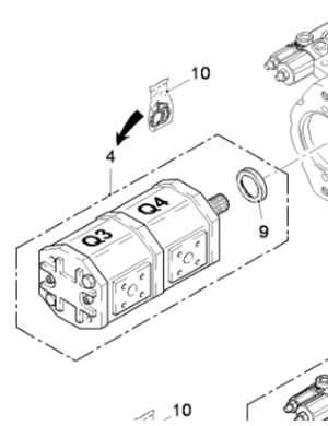  road milling machine dual gear pump Q3+Q4 part number 2074043