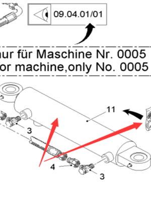  road milling machine rear steering cylinder part number 2053646