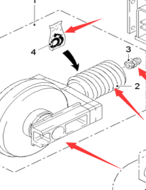  road milling machine guide wheel assembly part number 120584