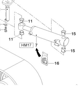  road milling machine rear steering cylinder part number 2203984