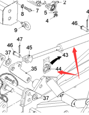  road milling machine conveyor belt folding cylinder part number 47244