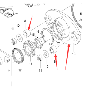  road milling machine feed spiral distributor bearing flange part number 2140351