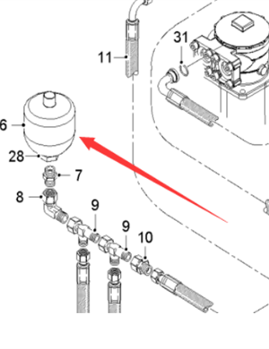  road milling machine milling drum accumulator part number 2477