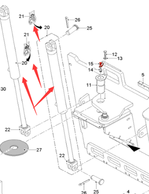  road milling machine tailgate lifting cylinder part number 2257133