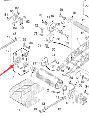  road milling machine drive roller bearing seat part number 18333