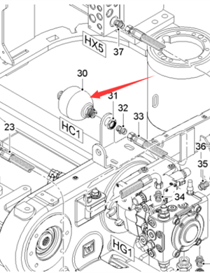  road milling machine walking accumulator part number 2477824