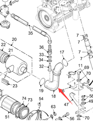  road milling machine air intake pipe (variable diameter) part number 193641