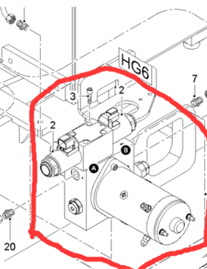  road milling machine roof lifting cylinder pump part number 2586222