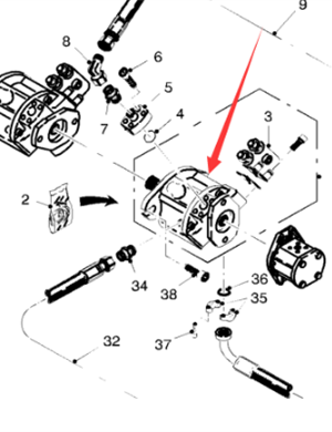  road milling machine rear hydraulic pump part number 41684