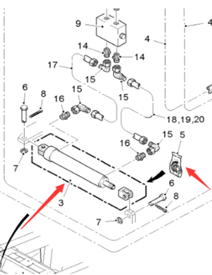  Road Surface Milling Machine Horizontal Shift Cab Cylinder Part Number 80533