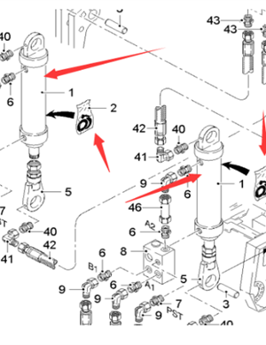  road milling machine milling drum lifting cylinder part number 154551