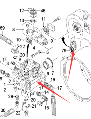  road milling machine walking pump assembly part number 167036