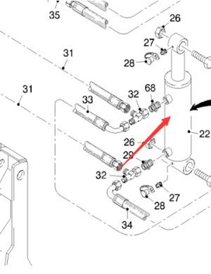  road milling machine milling drum front door cylinder part number 137237