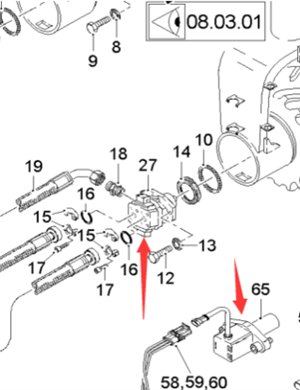  road milling machine left walking motor part number 170608