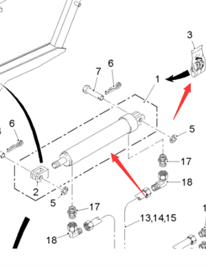  road milling machine folding cab oil cylinder part number 1769