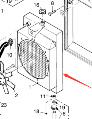  road milling machine water radiator assembly part number 128761