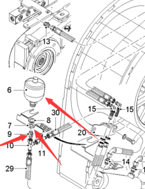  Road Milling Machine Belt Tensioning Wheel Accumulator Part Number 140084