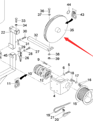  road milling machine dual hose reel part number 47891