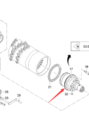  road milling machine milling drum reducer part number 2352754