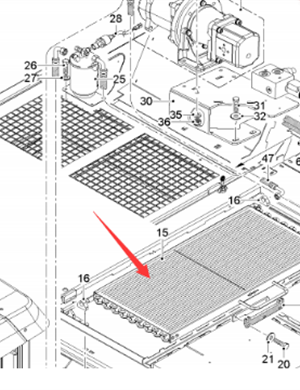  road milling machine air conditioning condenser part number 2061882