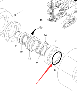  road milling machine milling drum bearing sealing ring part number 165915
