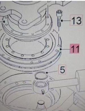  road milling machine rotary support part number 66502