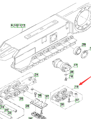  road milling machine walking chain rail assembly part number 178540